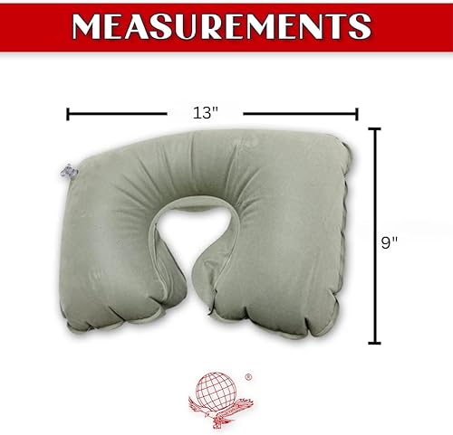 Miniatura 2 de IMPASSE Almohada inflable para el cuello  Tamaño 17 x 11 pulgadas  Suave y transpirable  Ideal para vuelos largos, paseos en coche y viajes para