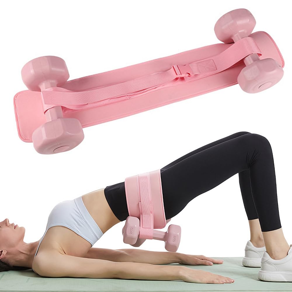 Exercise Hip Thrust Belt, Booty Belt for Hip Thrust, Adjustable Lifting Belt,Hip Belt Pad for Dumbbells Kettlebells Gym Fitness Bodybuilding Weightlifting (Pink)