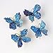 PPOZYLPC Electroplated Blue Tourmaline Butterfly Crystal Stones Butterfly Statue Ornaments Crystals Crystals Butterfly Gift for Home Decor Collection,Silver