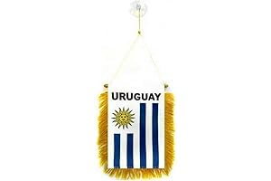 6 x 4 Inch Uruguay Mini Banner with Suction Cup