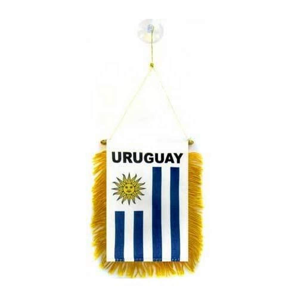 AZ FLAG Gagliardetto Uruguay 15x10cm con Ventosa BANDIERINA per Auto URUGUAIANA