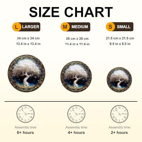 KAAYEE Wooden Puzzles for Adults, Ivory Tree (M-11.4 * 11.4 in-200pcs) Wooden Jigsaw Puzzle, Natural Wood Puzzles for 14+, Leisure Game, Home Wall Decor for Puzzle Lovers, Friends - image 8