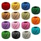 Swpeet 15 Pcs Jute Schnur mit 15 Farbe 2mm 3 Ply natürliche Juteschnur für Geschenk-Verpackung, Pflanze hängen, Kunstwerke, DIY-Handwerk, Bild-Display und Verzierungen und Weihnachtsbaum Dekoration