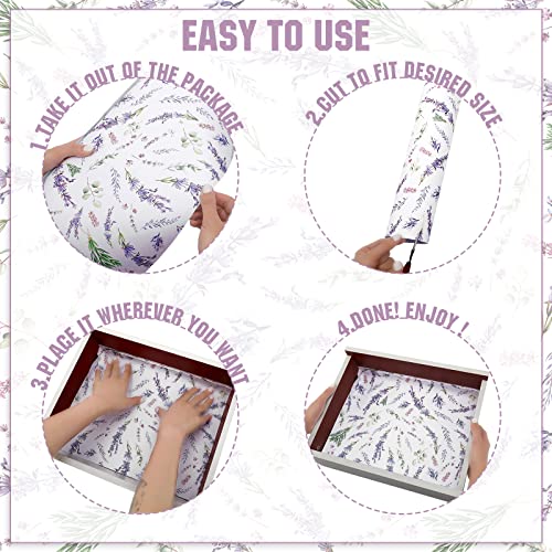 20 Sheet Fragrant Drawer Liners For Dresser Lavender Scented Cabinet Liners For Shelves 15.8 X 22 Inch Paper Liner For Drawers And Cabinets Non Adhesive Drawer Paper Liner For Home Shelf Closet #TOP3