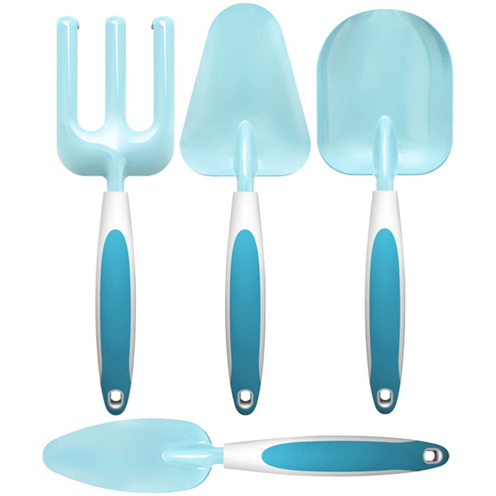 Yardwe Kids Metal Gardening Tool Set Small Size Indoor Garden Hand Tool includes Rake Fork and Shovels Little Gardener Gardening Trowel