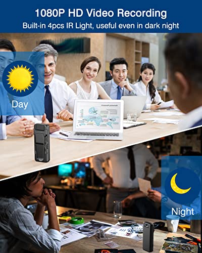 Boblov A21 64Gb Body Camera, 180° Rotatable Lens, 8Hours Recording, Hd 1080P Body Worn Camera, Daily Video Recorder, Wearable Body Cam Support Ir/Loop Recording, Camcorders For Delivery Pizza/Parcels #TOP5