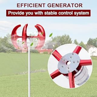 1000W 12V/24V Wind Turbine Generator Kit, 5-Blade Lantern Wind Turbines Generator, Electromagnetic Electricity Producer Equipment, Vertical Axis Wind Power Generator for Home Use