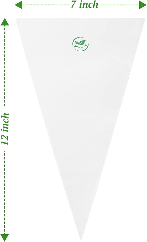 Bio Base Disposable Pastry Bags 12 Eco-Friendly Cake Decorating Pastry Bags Burst Proof Pack of 200