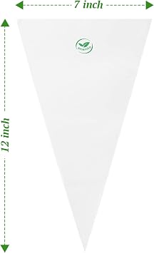 Bio Base Disposable Pastry Bags 12 Eco-Friendly Cake Decorating Pastry Bags Burst Proof Pack of 200