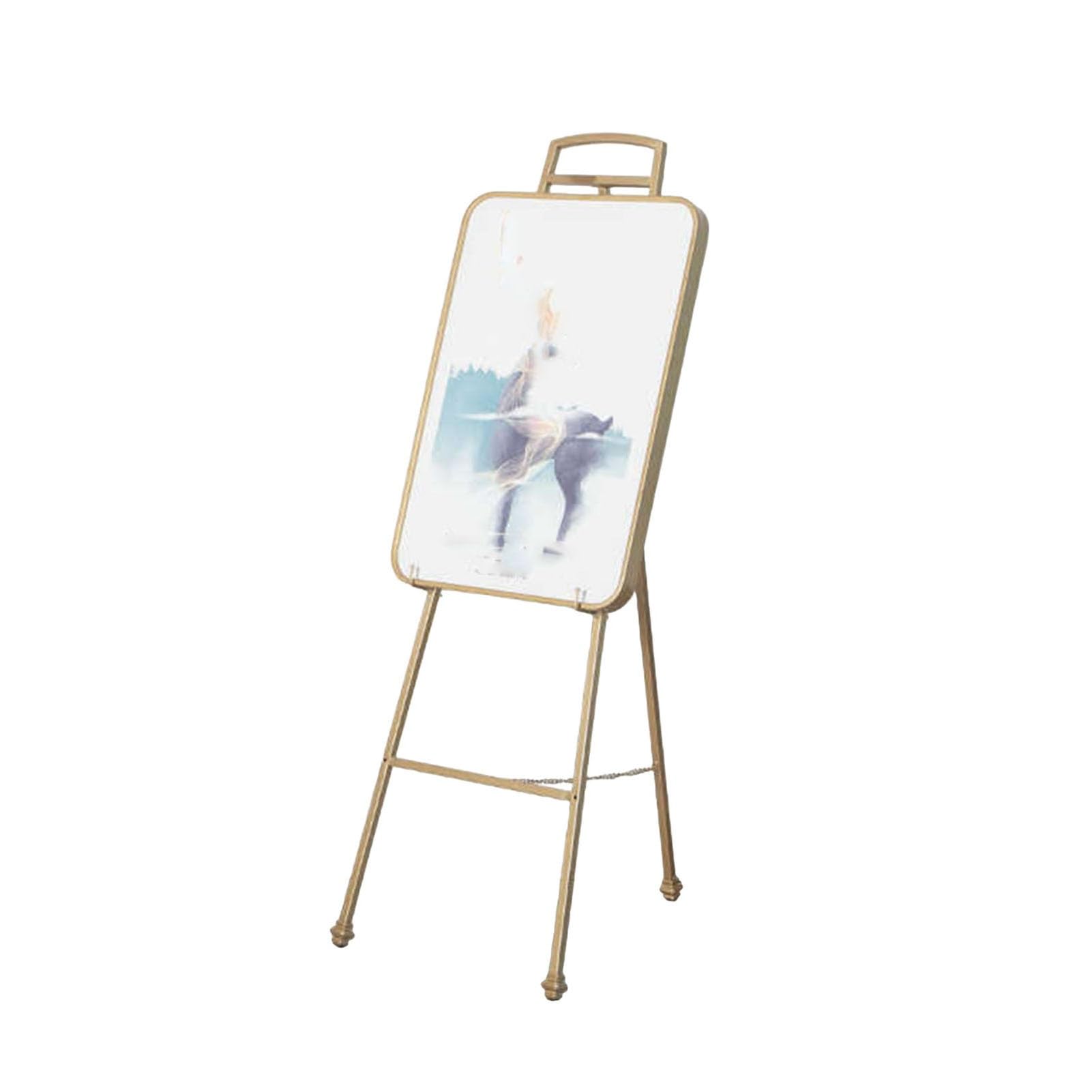 CWCQGH Adjustable Metal Easel Stand Wedding Sign Display Holder Height-Adjustable for Welcome Signs Art Drawings Photo Posters Perfect for Events (Gold)