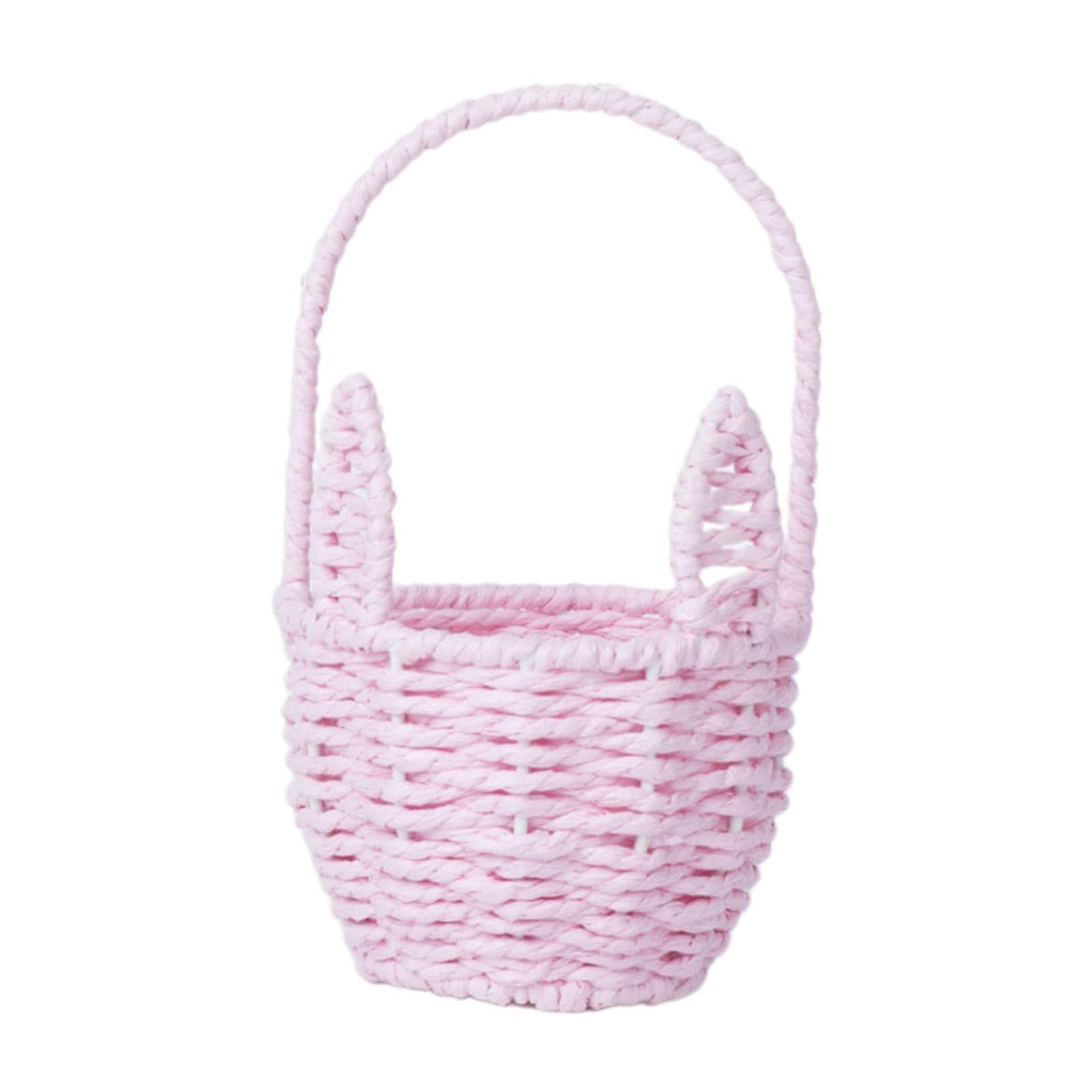 Set di 5 cestini pasquali a forma di coniglietto pasquale, decorazione pasquale, cestino per la cucina, la casa, il campeggio, rosa, 21 x 12,5 x 8,5 cm