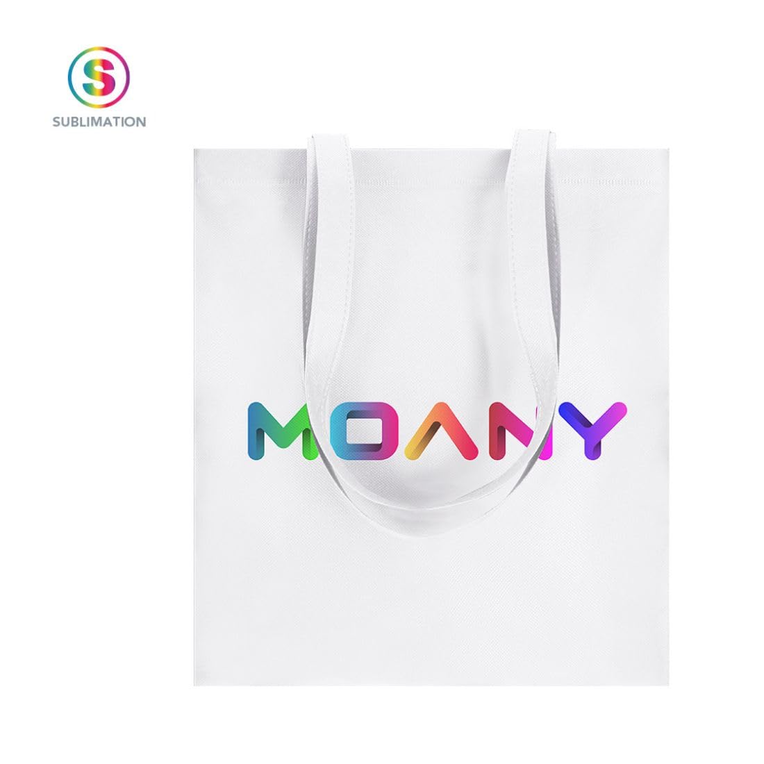 Genérico Pack 60 Bolsas Sublimables Blancas 36x40 cm | Bolsas para Sublimación con Asas Largas | Bolsas de Asas para Personalizar | Non Woven 80 g/m²
