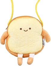 Vctitil Small Mini Bread Toast Coin Purse Student Bag Cosmetic Bag Cute Pouch Wallet with Strap Messenger Bag for Adult Ki...