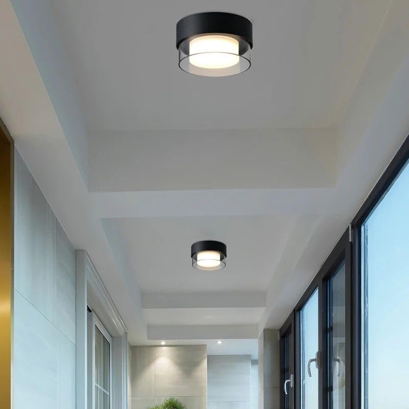 Image of blissbells Modern Round LED Ceiling Light | Black & White Flush Mount Light for Bedroom, Bathroom, Living Room & Home Decor