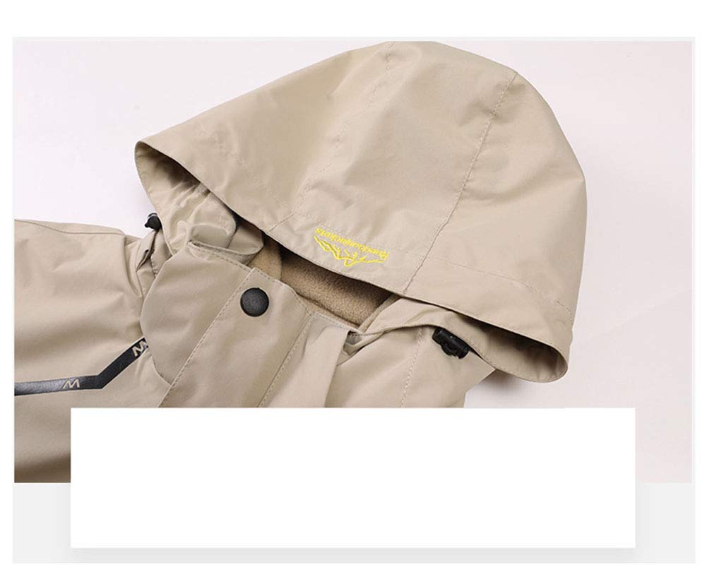 Donna/Uomo 3 in 1 Giacca da Sci da Arrampicata Impermeabile Pile Rimovibile con Cappuccio Regolabile, Giubbotto da Trekking Montagna Parka Antivento Invernale