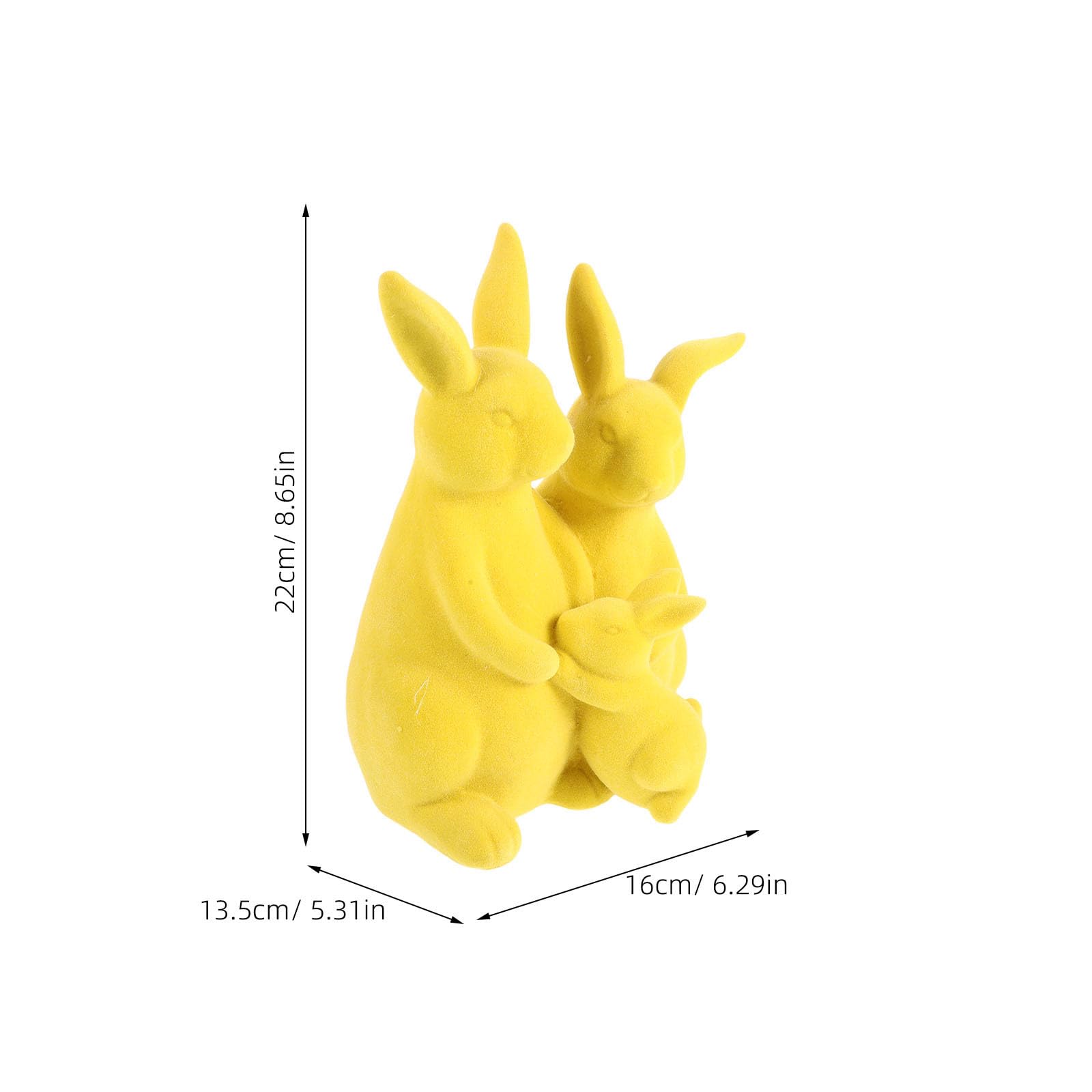 Yardwe Figuras Decorativas de Conejo Familia Trío para Pascua Amarillo