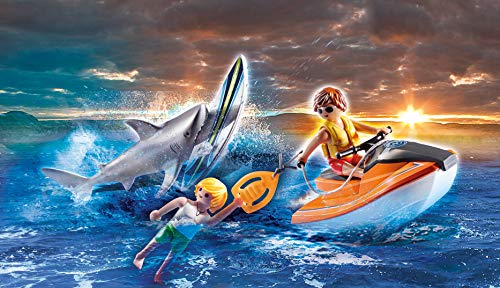 Playmobil 70489 Bateau De Secours Et Attaque De Requins 14pces - vue 4