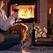 Relaxdays Cesta de Metal para leña de Chimenea con 4 Utensilios para...