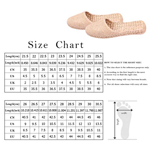 Generic 1 Pair Straw Slipper Anti- Slip Rattan Summer Slippers Casual Sandals Woven Slipper Shoes Natural Braided Shoes ( 24. 5Cm, 7. 5Us, 5Uk, 38. 5Eu ), Light Yellow, 7.5 (1513733F1Xu3R34) #TOP2