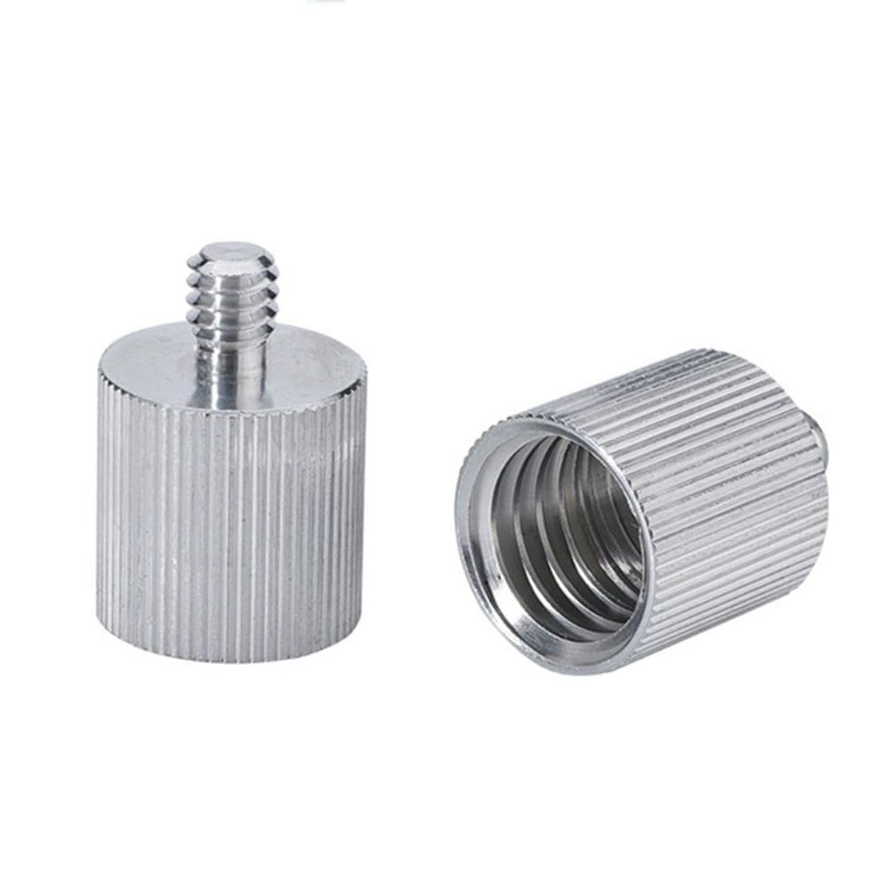 zaoalife 2Pcs Aluminum Alloy 5/8'' to 1/4" Adapter, Level Tripod Thread Adapter Tripod Stand Photographic Equipment Accessories