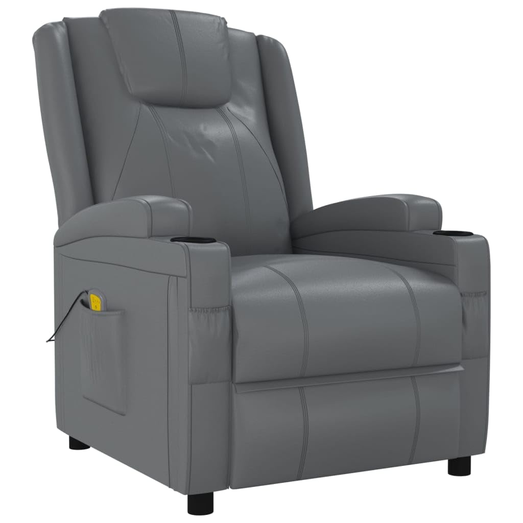 Fauteuil de massage similicuir, chaise de relaxation avec dossier inclinable meuble salon