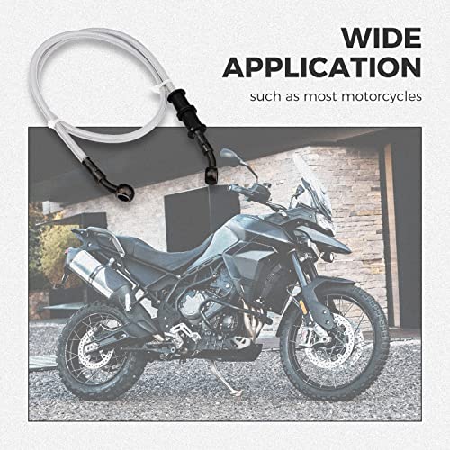 Mtsooning Motorcycle Brake Hose, 90Cm Universal Hydraulic Clutch Oil Pipe, Motocross Braided Replacement For Pit Dirt Atv Sport Bikes Silver #TOP5