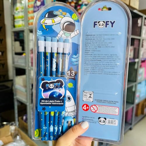 KIT DE LAPIS PRETO E APONTADOR ASTRONAUTA - FF5509 - FOFY