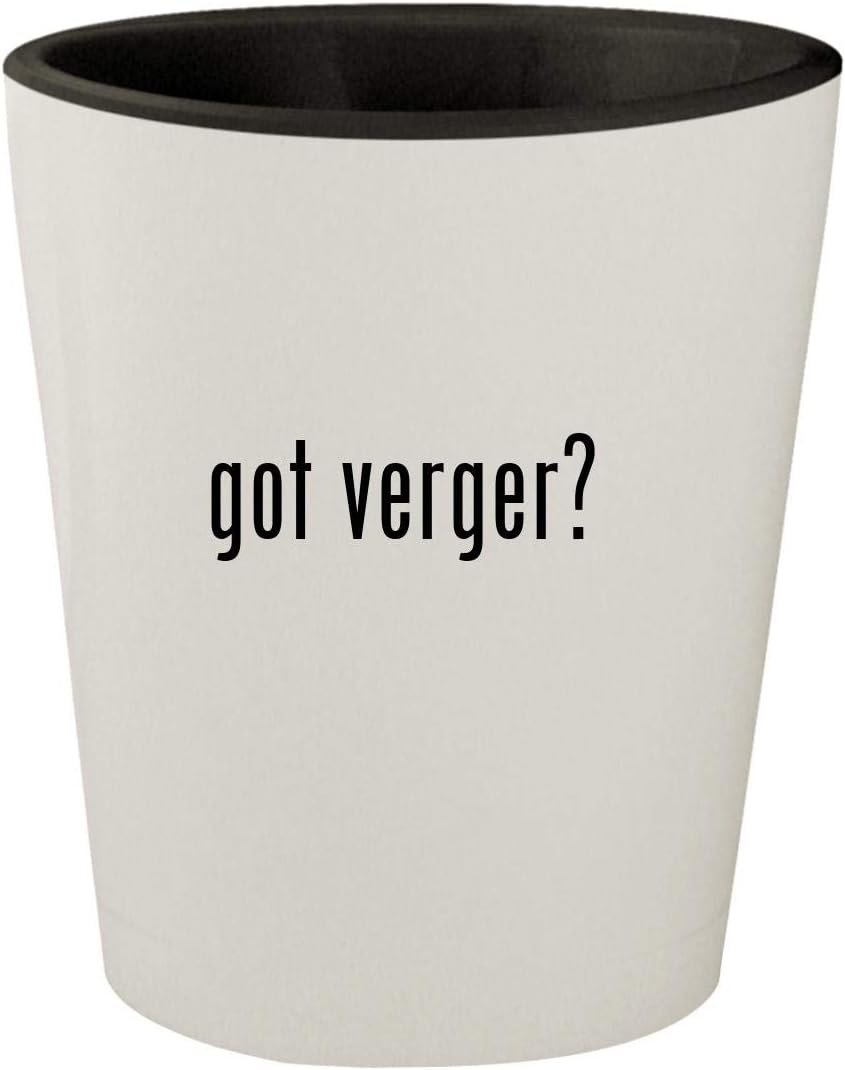 got verger? - White Outer & Black Inner Ceramic 1.5oz Shot Glass