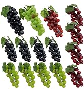 Luckforest Uva artificiale, 6 pezzi, 6 colori, uva finta con gelo, grappoli d'uva finta per decorazione vintage di nozze per vino frutta puntelli