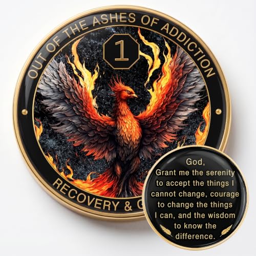 MilestoneMint 1 Year Sobriety Coin Phoenix Addiction Recovery AA Coin