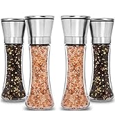 HOME EC Original Stainless Steel Salt and Pepper Grinder Set - Adjustable Ceramic Sea Salt Grinde...