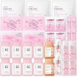 31PCS Sakura Skincare Gift Set,Luxurious Gifts for Teenage Girls,Complete Facial Skin Care Sets&Kits,Sakura Skincare Set with Serum,Cleanser,Cream,Eye Cream,Tone-Up Cream,Lip Mask,Eye Mask,Face Mask