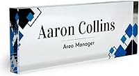 Vista 15 de Placa de Nombre de Escritorio de Acrílico Transparente Grueso Personalizada de 8x3" con Logo Personalizado - Decoración Profesional de Oficina