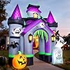 ZPISF Halloween Inflatables 12 FT Haunted House Castle Archway Outdoor Decorations, Large Halloween Arch Blow Up Yard Decorations for Front Lawn Garden Decor