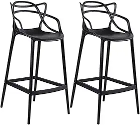 Loft7 Home Decor, Kit 2 Banquetas Alta Allegra 76 cm - Preto
