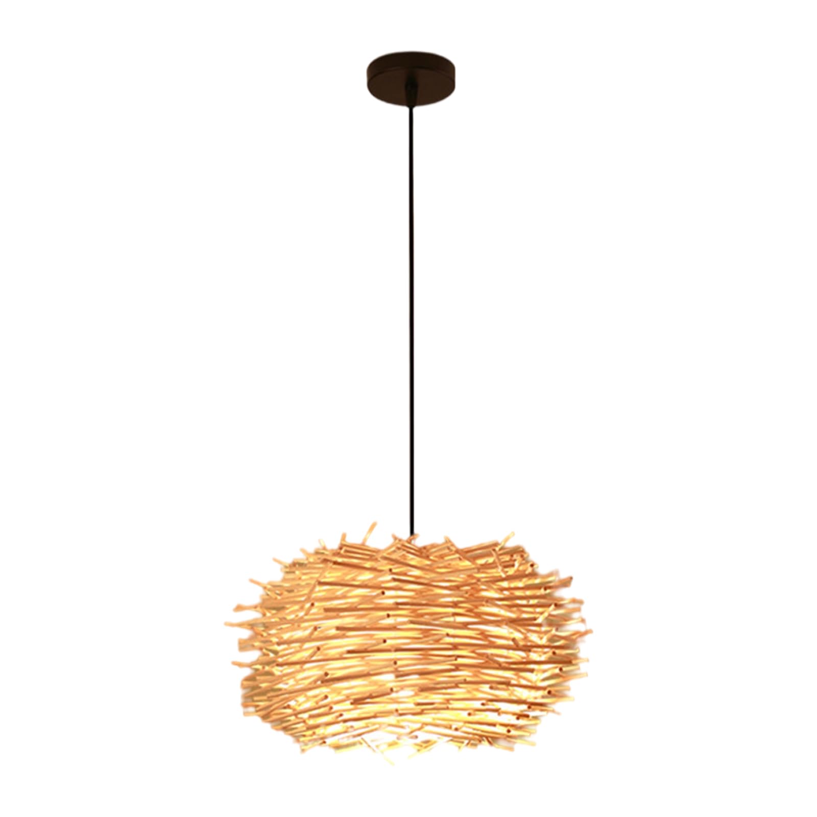 TWISAXC for Creative Woven Hanging Light Bamboo Pendant Lamp Decor Easy Installation Process Bamboo Lantern Pendant Lamp Hanging Decorative Bar Light Shade