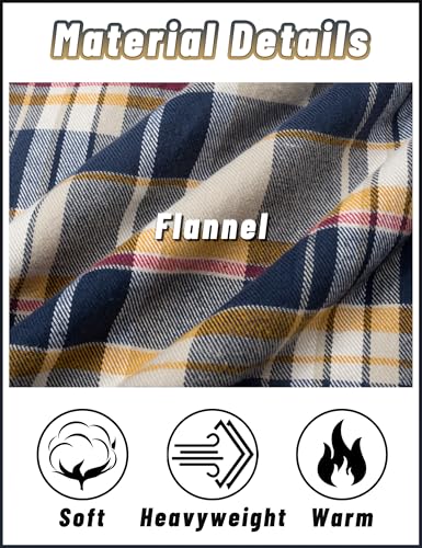 KEFITEVD Padded Shirts for Men UK Flannel Checked Jacket Winter Quilted Lined Shacket Lumberjack Shirt with Pockets Yellow,4XL - Image 5
