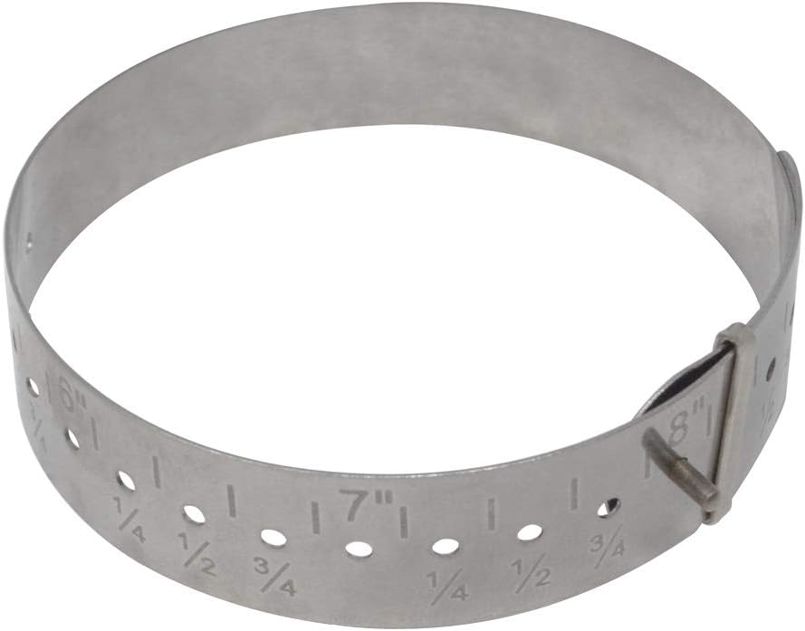 Metal Bracelet Gauge for Jewelry Sizing Bracelets and Bangles Inches 1/4 Increments Sizer Tool