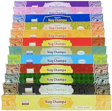 Incenso Massala Nag Champa Varetas - Mix com 12 aromas