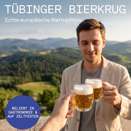 Oberglas Tübinger Bierkrüge mit Henkel Bierkrug 300 ml, 6er-Set – Ansicht 4