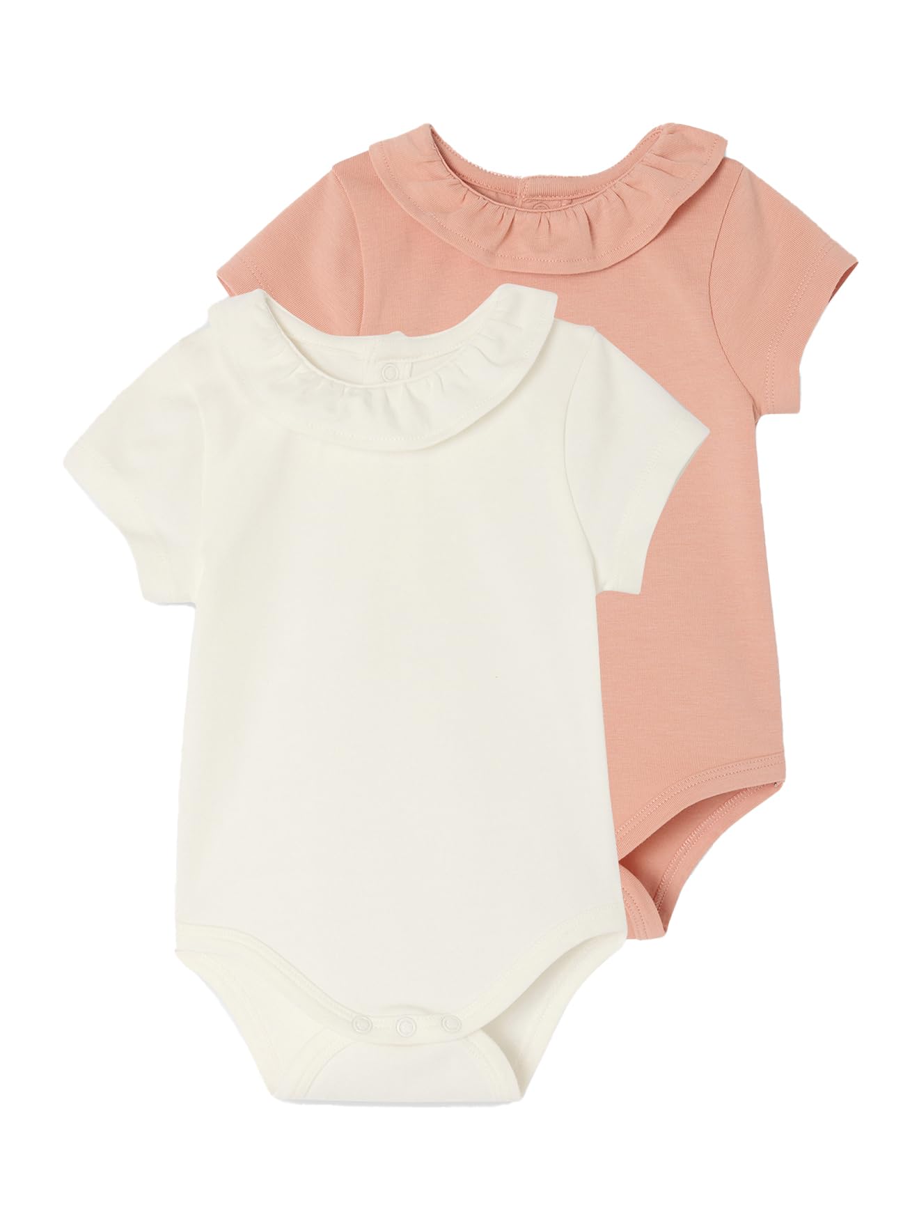 VERTBAUDET Lot de 2 bodies bébé col fantaisie manches courtes