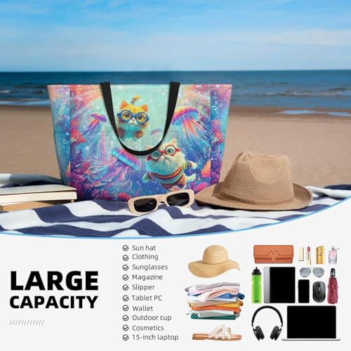 Bolso de playa grande impermeable para mujer con cierre miniatura 6