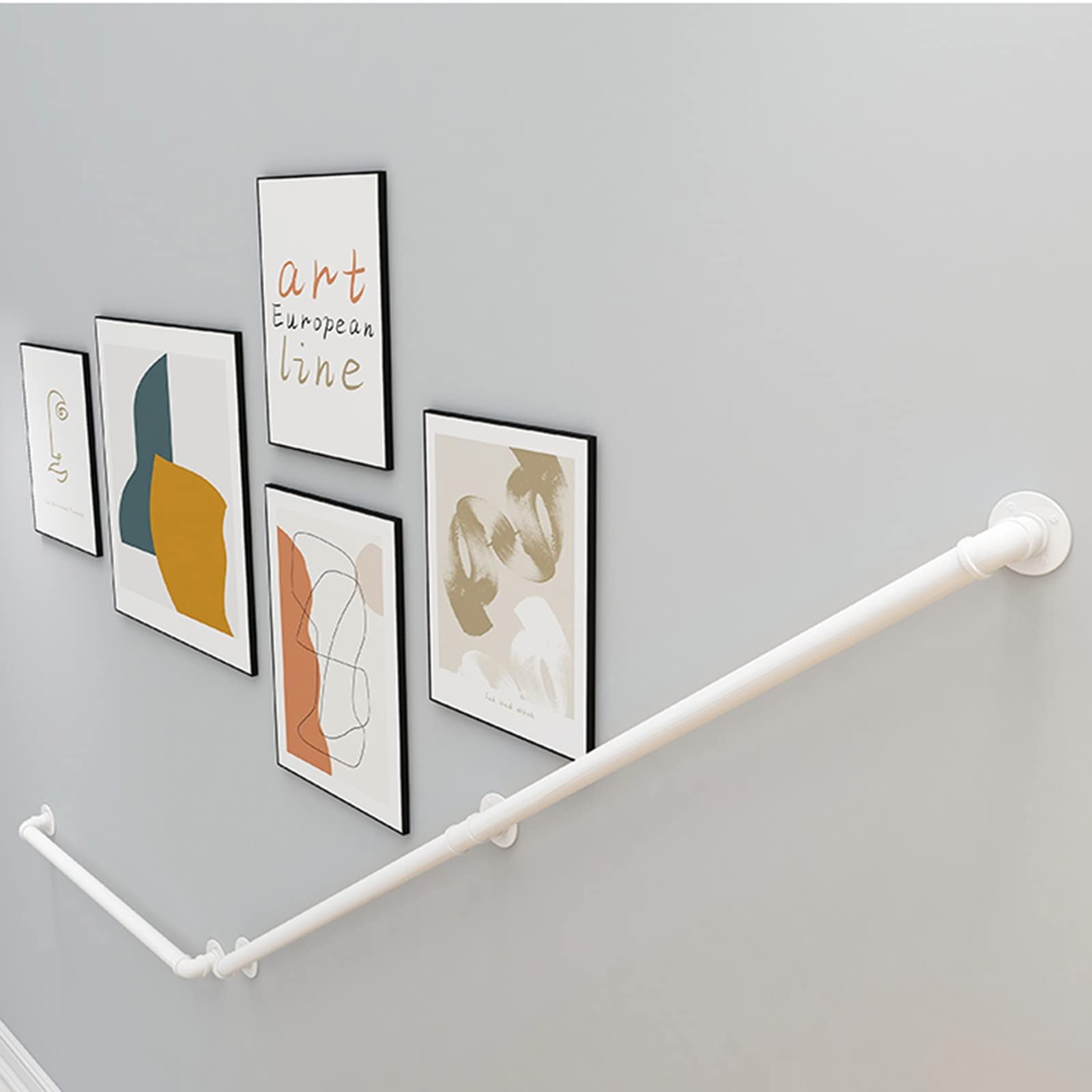 Main courante blanche en tube industriel pour escalier intérieur et extérieur de 1 à 20 pieds