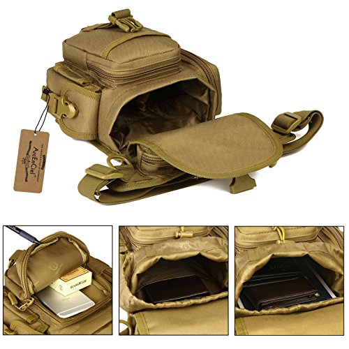 Arcenciel Leg Bag Tactical Military Drop Waist Thigh Hip Fanny Pack Tool Gear Pouch For Paintball Airsoft Motorcycle Riding (Coyote Brown) #TOP4