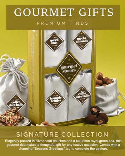 Image of Hyperfoods Elegant Designer Box with Coffee Almonds Dragees Cappucino Date Balls & Brownie Brittle Chocolate Gift Hamper Dry Fruits Festival Gift Hampers Chocolate Gift Pack DryFruit Gift Hamper