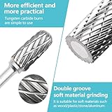 10Pcs Tungsten Carbide Steel Double Cut Rotary Burrs Set for Dremel Accessory 1/8" Shank Die Grinder Drill Bits Rotary Tool for DIY Woodworking, Carving, Plastic Drilling, Metal Polishing, Engraving - Image 4