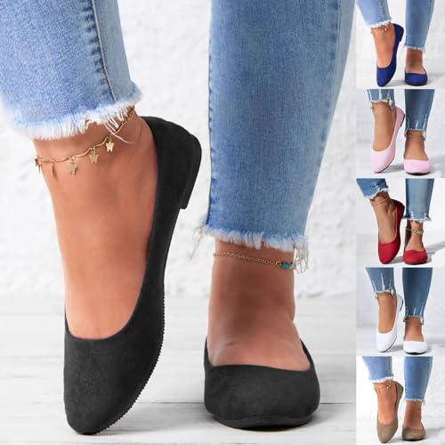 Generic Pointed Toe Flats for Women Dressy Casual, Low Heel Dress Shoes Comfortable, Slip-on Business Work Loafer Shoes Ballet Flats4