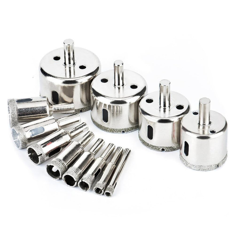 15 unids/set 6mm-50mm brocas para azulejos de sierra con revestimiento de diamante para brocas de mármol de porcelana de vidrio cerámico, 15 Uds