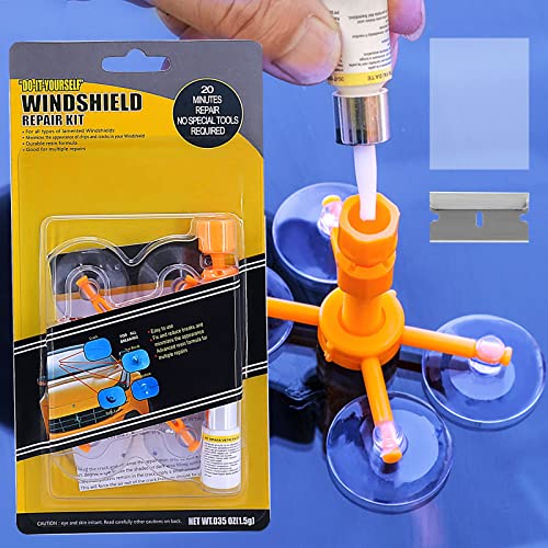 nvnthi Windshield Repair Kit, Car Windshield Tool with Windshield Repair Resin for Repairing Auto Glass Windshield/Crack/Chips/Bulls-Eye/Spider Web/Star-Shaped/Half-Moon