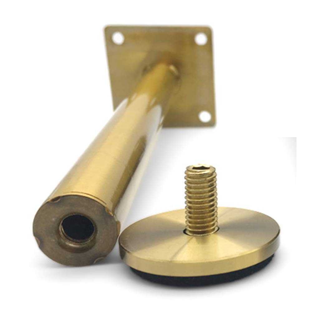 4 piedini per mobili in acciaio inox, regolabili e moderni, accessori di ricambio per mobili da tavolo, divano, scrivania, letto, gambe mobili, dorate (10 cm)